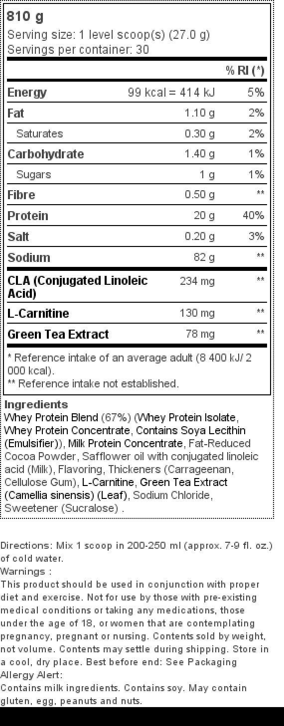 Opti-lean whey шоколад пакет EU 810 g